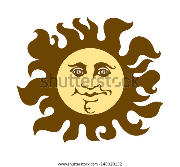 Vector Drawing Sun Female Face Stock Vector Royalty Free