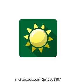 Vector drawing sun. Icon sun color yellow flat style.