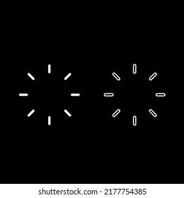 Vector drawing sun, silhouette and contour color white flat style
