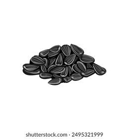 vector drawing sunflower seeds isolated at white background, hand drawn illustration