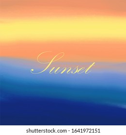 Vector drawing of sunset colors in gentle colors
