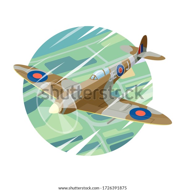 Vector Drawing of a supermarine spitfire WW2\
Fighter plane