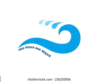 Vector drawing of symbol of sea waves. Logo template.