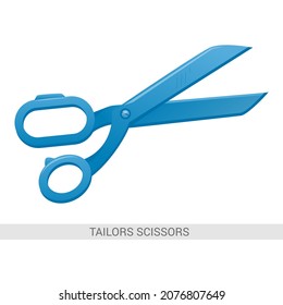 Vector drawing. Tailors scissors. Drawing for design and teaching.