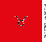 Vector drawing taurus zodiac sign flat style
