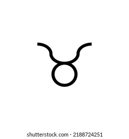 Vector drawing taurus zodiac sign, color black flat style