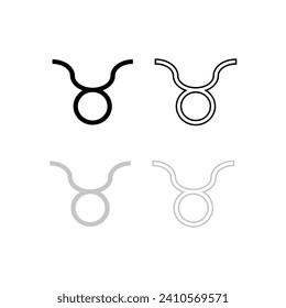 Táurus zodiac de dibujo vectorial, contorno y estilo plano de silueta