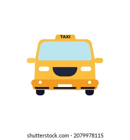 Vector drawing of a taxi car on a white background. Can be used as an emblem.
