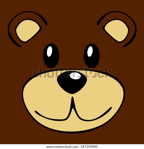 Vector Drawing Teddy Bear Face Stock Vector (Royalty Free) 187299800