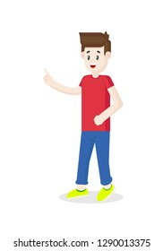 Vector drawing teenager on white background