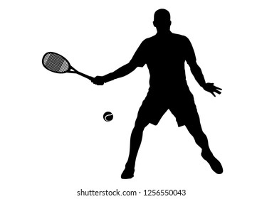 Vector drawing of a tennis player.