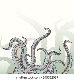 Vector drawing of Tentacles/Tentacles/Easy to edit groups and layers, Easy to isolate tentacles, only gradient used in background. No meshes or blends used. Useful file for different tentacle objects