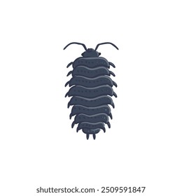 Vektorgrafik terrestrische Isopod, Woodlice, Sau, Käfer einzeln auf weißem Hintergrund, Gartenschädling, handgezeichnete Illustration