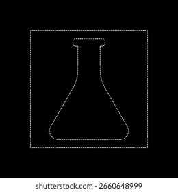 Vector drawing test tube, dotted line color white