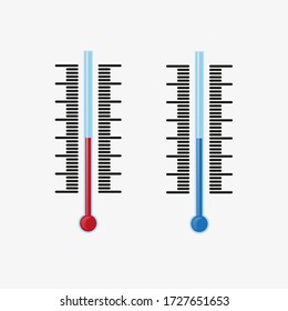 Vector drawing thermometer weather color red and blue