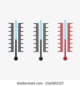 Vektorgrafik-Thermometer, schwarz, schwulenrot, flach