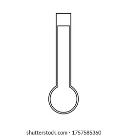 Clima termómetro de icono del vector, estilo plano de contorno