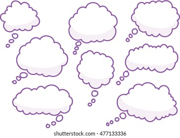 vector drawing thinking bubbles