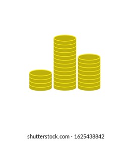 Vector drawing three piles, color yellow 