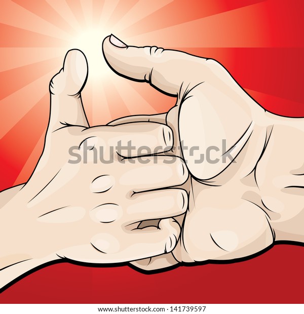 Vector Drawing Thumb Warthumb War Easy Stock Vector Royalty Free 141739597