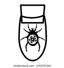dibujo vectorial de una marca SFTS en un tubo de ensayo sobre fondo blanco