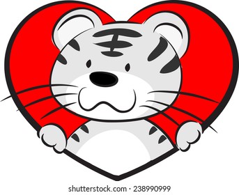 Vector Drawing Tiger Heart Shape Icon Stock Vector (Royalty Free ...