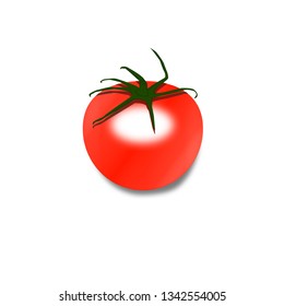 Vector drawing tomato, the color red