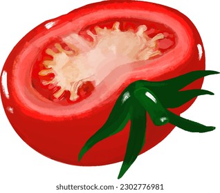 Vector drawing, Tomato, Tomato Vector, Vegetable, food Ingredients