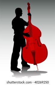 Vector drawing tool bass. A live performance on stage