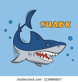 dibujo vectorial de un tiburón toothy