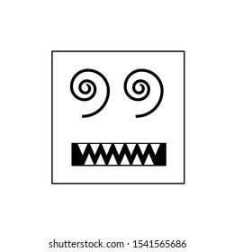 Vector drawing toothy square shaped mask color black