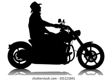 Vector drawing a tourist motorcycle