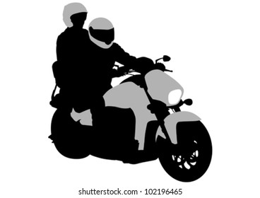 Vector drawing a tourist motorcycle