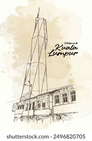 Vector drawing of Tower in Malaysia