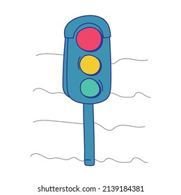 vector drawing of a traffic light to educate children about traffic rules