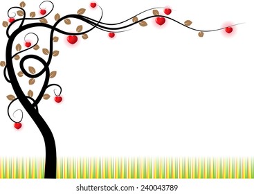 vector drawing tree background