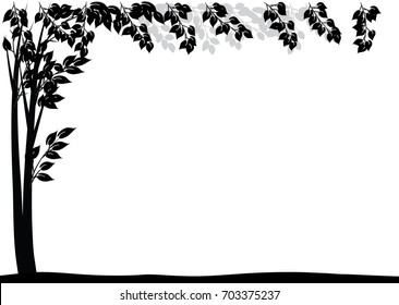 Vector Drawing Tree Border Stock Vector (Royalty Free) 703375237 ...