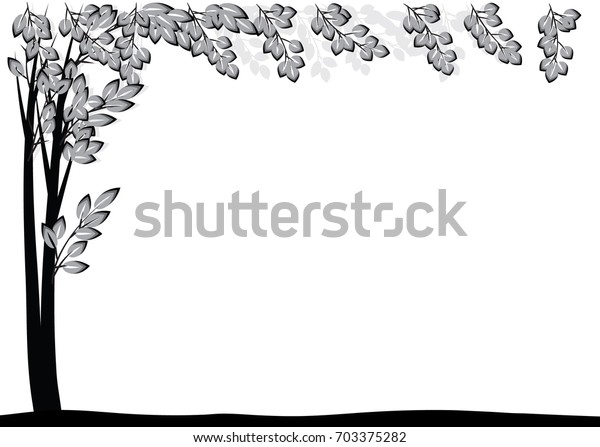 Vector Drawing Tree Border Stock Vector (Royalty Free) 703375282 ...