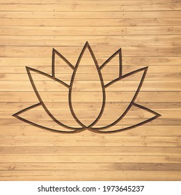 Vector drawing tree cut Waterlily wood Background.