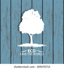 vector drawing of the tree - detailed vector