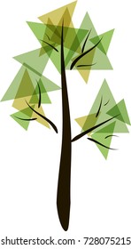 vector drawing of a tree from geometric shapes