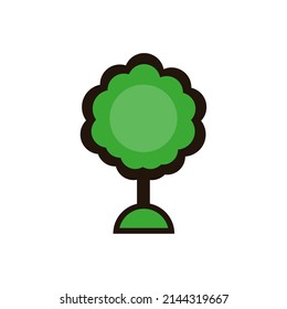 Árbol de dibujo del vector. Color verde del icono del árbol