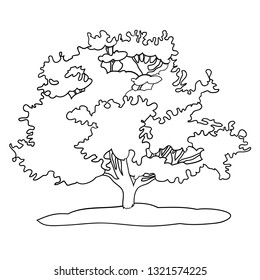 Vector drawing, tree illustration, landscape, nature