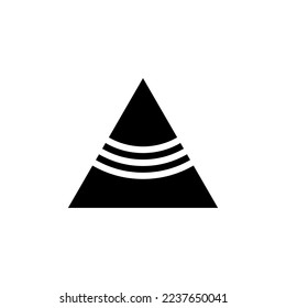 Triángulo de dibujo del vector, color negro de estilo plano