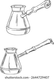 vector drawing of a Turk for brewing coffee