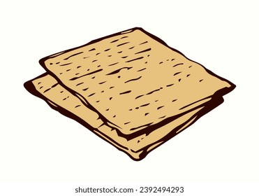 Vector drawing. Two slices of unleavened bread