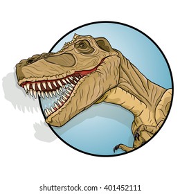 Vector drawing of a /Tyrannosaurus Rex / Easy to edit layers and groups, gradients only used in background layer. easy to isolate and change colours
