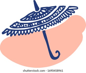 Vector drawing of an umbrella with a pattern
