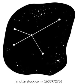 Vector drawing universe with black background. Abstract Falling Star - Black Shooting Star with Elegant Star Trail on White Background - Meteoroid, Comet, Asteroid, Stars.