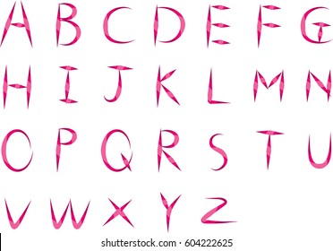 vector drawing Uppercase letter a to z design